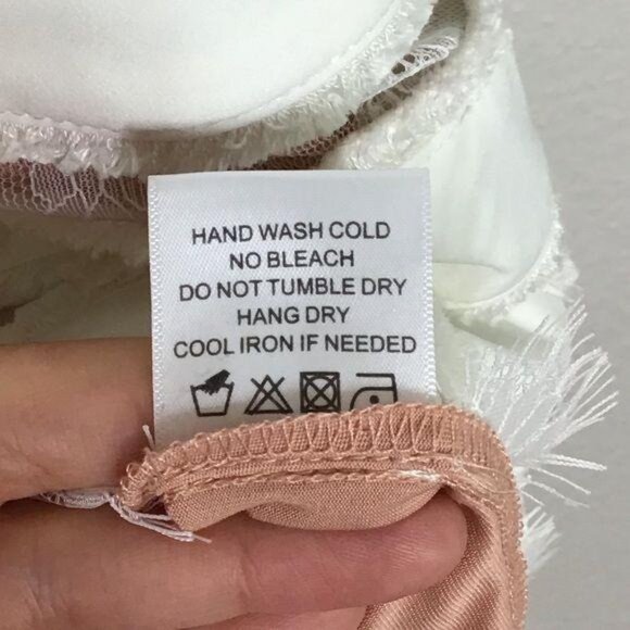 X by NBD Sawyer Dress in Ivory Lace Nude Revolve Mini Fringe Trim Size 4 New - Picture 8 of 10